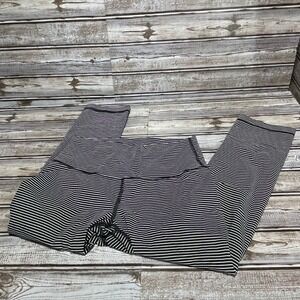 Lululemon Align HR Crop 21 Black White Stripe Leggings Size 8